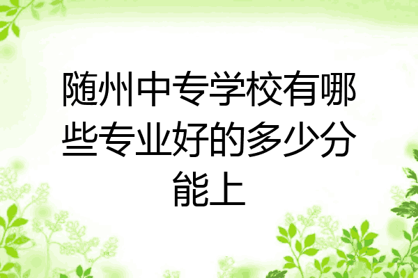 随州中专学校有哪些专业好的多少分能上