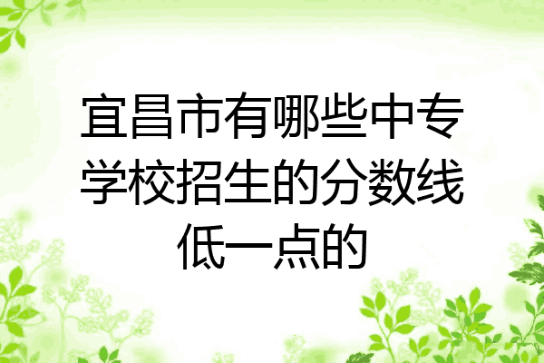 宜昌市有哪些中专学校招生的分数线低一点的