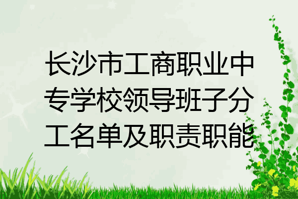 长沙市工商职业中专学校领导班子分工名单及职责职能