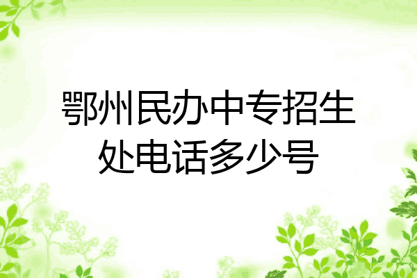 鄂州民办中专招生处电话多少号