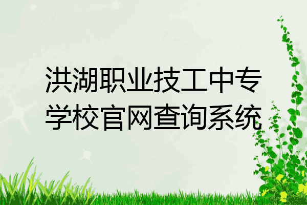 洪湖职业技工中专学校官网查询系统