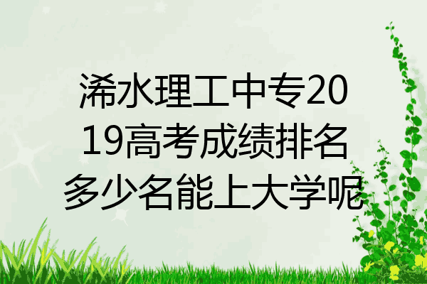 浠水理工中专2019高考成绩排名多少名能上大学呢