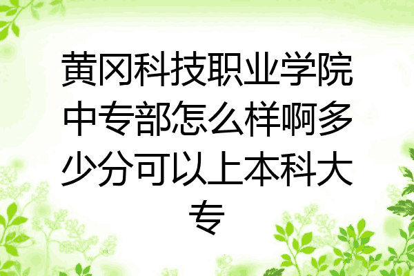 黄冈科技职业学院中专部怎么样啊多少分可以上本科大专