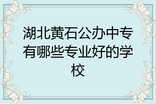 湖北黄石公办中专有哪些专业好的学校