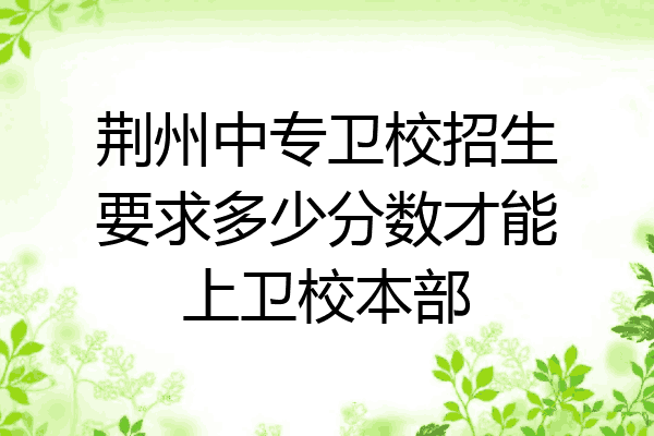 荆州中专卫校招生要求多少分数才能上卫校本部