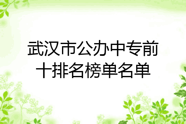 武汉市公办中专前十排名榜单名单