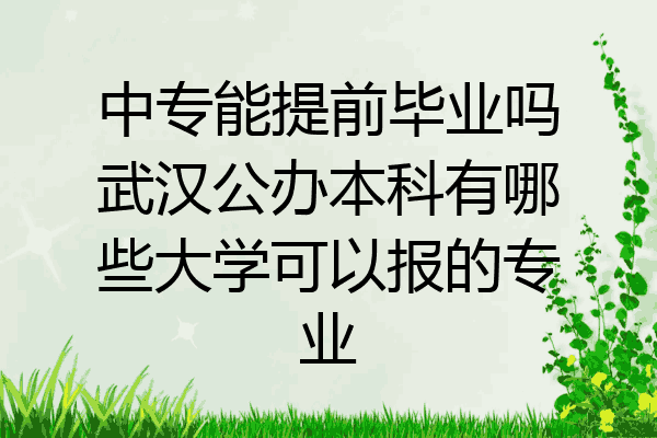 中专能提前毕业吗武汉公办本科有哪些大学可以报的专业