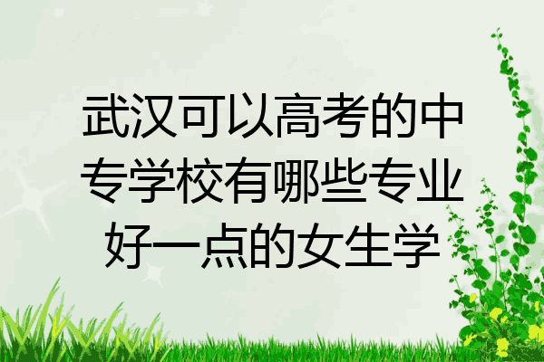 武汉可以高考的中专学校有哪些专业好一点的女生学