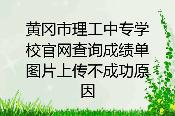 黄冈市理工中专学校官网查询成绩单图片上传不成功原因