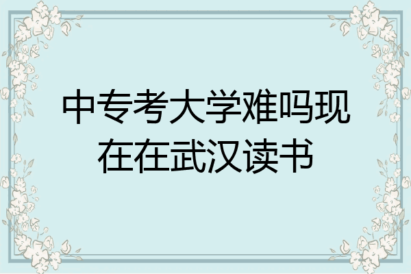中专考大学难吗现在在武汉读书