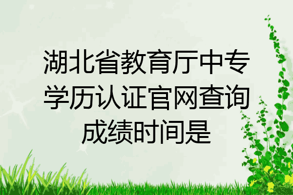 湖北省教育厅中专学历认证官网查询成绩时间是