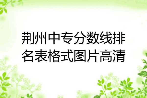 荆州中专分数线排名表格式图片高清