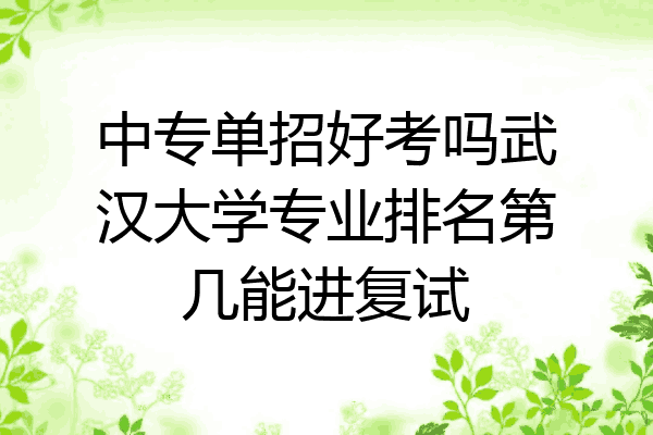 中专单招好考吗武汉大学专业排名第几能进复试