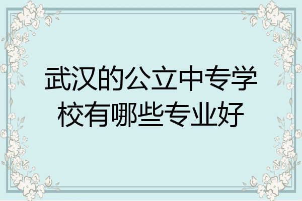 武汉的公立中专学校有哪些专业好