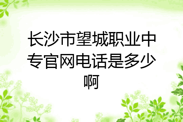 长沙市望城职业中专官网电话是多少啊