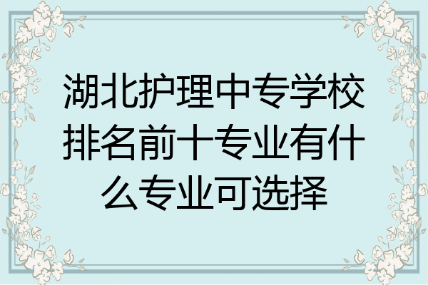 湖北护理中专学校排名前十专业有什么专业可选择