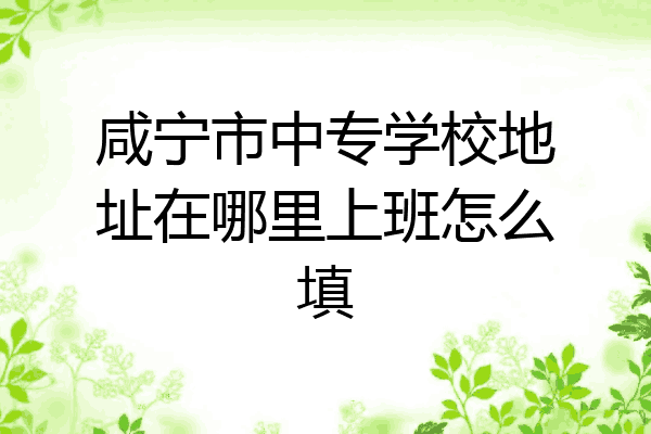 咸宁市中专学校地址在哪里上班怎么填