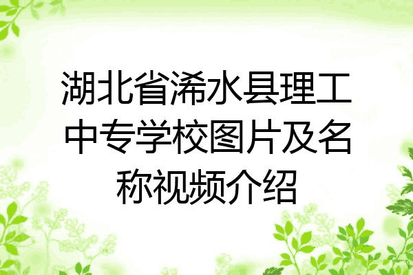 湖北省浠水县理工中专学校图片及名称视频介绍