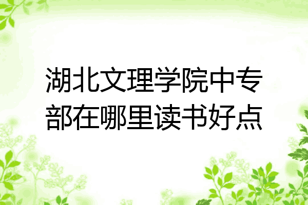 湖北文理学院中专部在哪里读书好点
