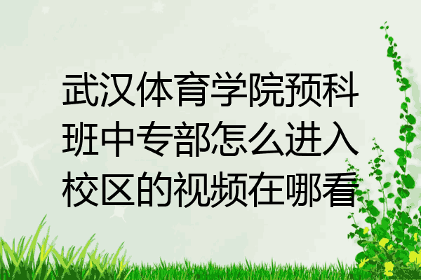 武汉体育学院预科班中专部怎么进入校区的视频在哪看