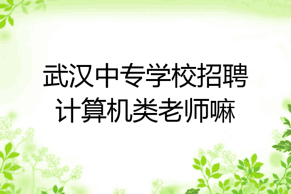 武汉中专学校招聘计算机类老师嘛