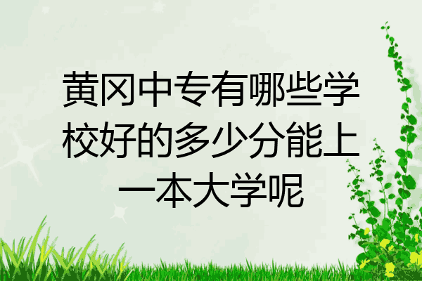 黄冈中专有哪些学校好的多少分能上一本大学呢