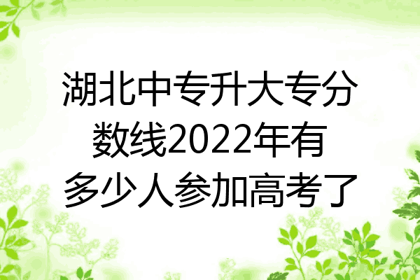 湖北中专升大专分数线2022年有多少人参加高考了