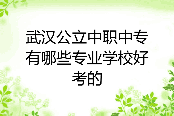 武汉公立中职中专有哪些专业学校好考的