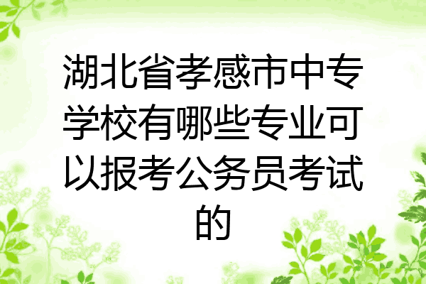 湖北省孝感市中专学校有哪些专业可以报考公务员考试的