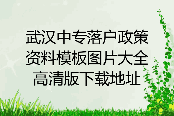 武汉中专落户政策资料模板图片大全高清版下载地址