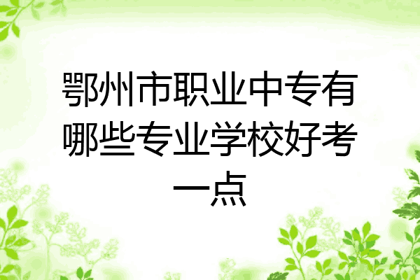 鄂州市职业中专有哪些专业学校好考一点