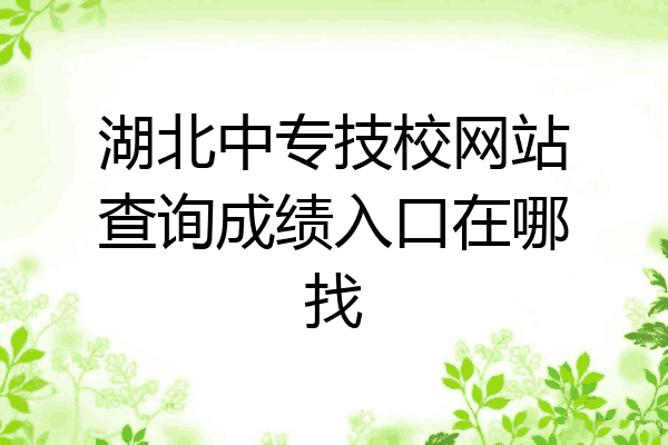 湖北中专技校网站查询成绩入口在哪找