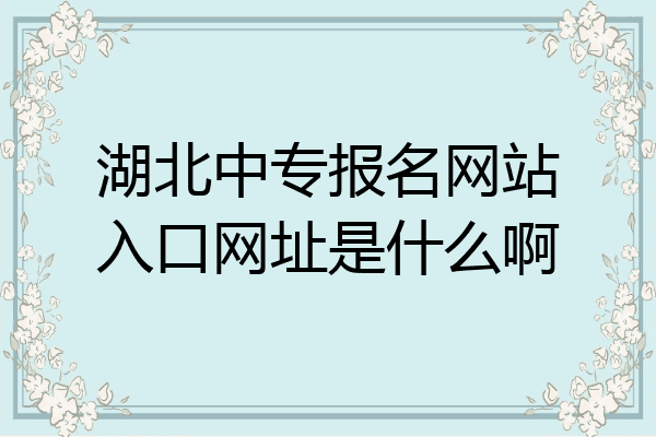 湖北中专报名网站入口网址是什么啊