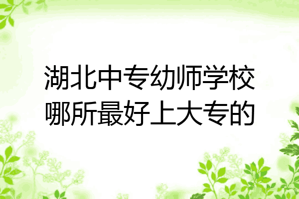 湖北中专幼师学校哪所最好上大专的