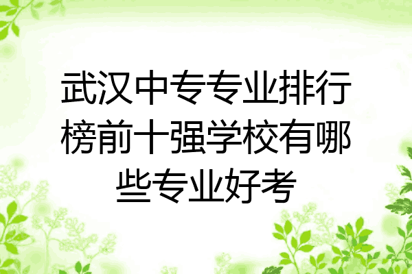 武汉中专专业排行榜前十强学校有哪些专业好考