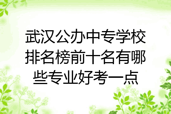 武汉公办中专学校排名榜前十名有哪些专业好考一点