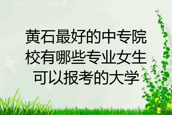 黄石最好的中专院校有哪些专业女生可以报考的大学