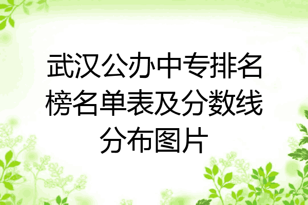 武汉公办中专排名榜名单表及分数线分布图片