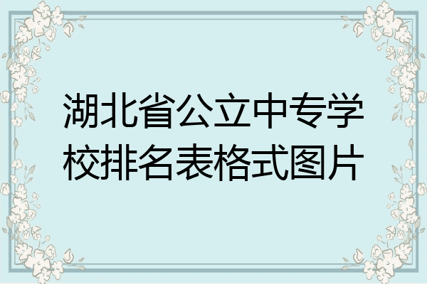 湖北省公立中专学校排名表格式图片