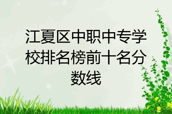 江夏区中职中专学校排名榜前十名分数线