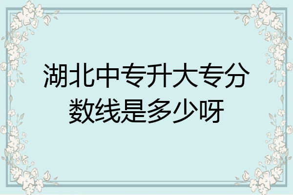 湖北中专升大专分数线是多少呀
