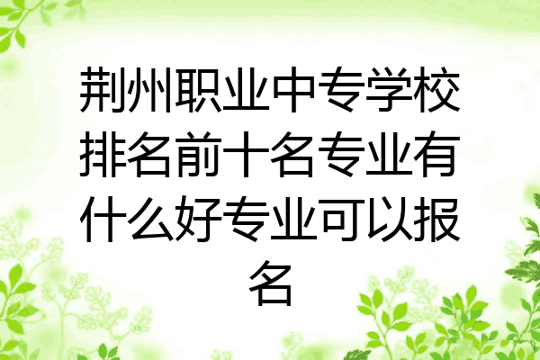 荆州职业中专学校排名前十名专业有什么好专业可以报名