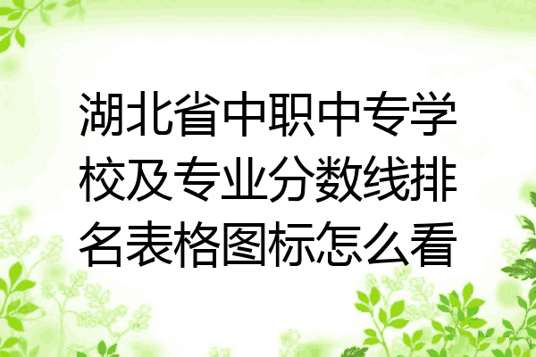 湖北省中职中专学校及专业分数线排名表格图标怎么看