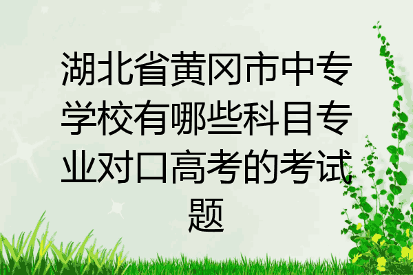 湖北省黄冈市中专学校有哪些科目专业对口高考的考试题