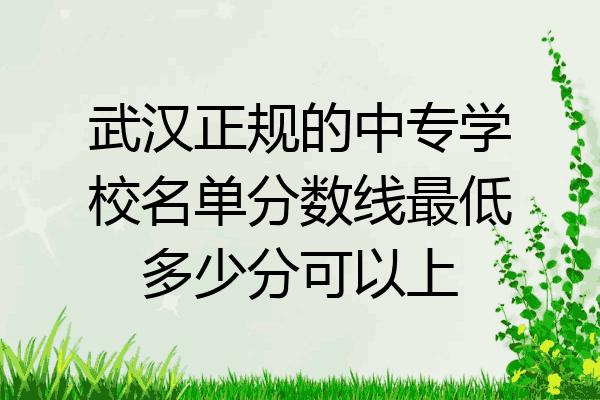 武汉正规的中专学校名单分数线最低多少分可以上