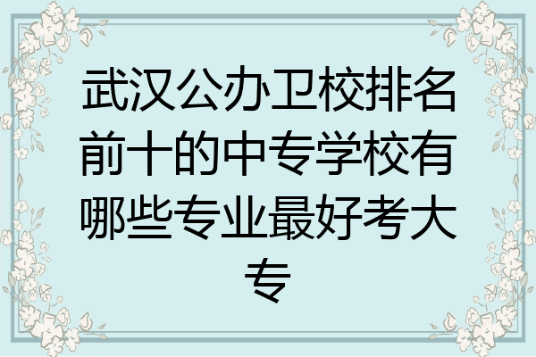 武汉公办卫校排名前十的中专学校有哪些专业最好考大专