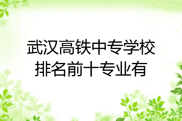 武汉高铁中专学校排名前十专业有