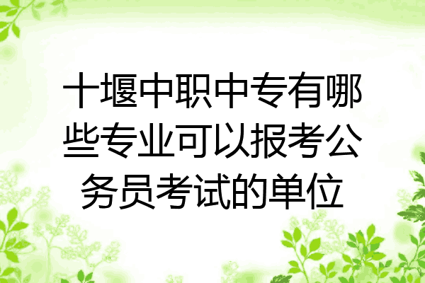 十堰中职中专有哪些专业可以报考公务员考试的单位