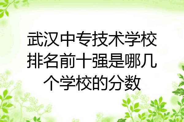 武汉中专技术学校排名前十强是哪几个学校的分数