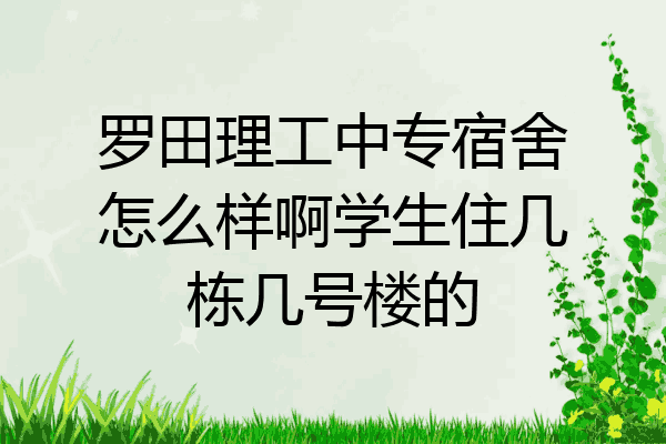 罗田理工中专宿舍怎么样啊学生住几栋几号楼的